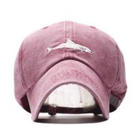 Exclusive for shark embroidery baseball hat bent edge cotton washed baseball cap European and American men's women's cap Adjustable gray