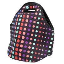 Insulated Thermal Lunch Bag Waterproof Neoprene Lunch Box Handbag for Picnic CampingSmall Colored Dots black