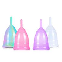 Sleek Silicone Menstrual Cup: Leak-Proof, Swim-Friendly Period Solution A11 Purple L white