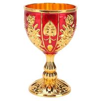 Goblets & Chalices Metal Gold Chalice Flower Gold Red Pimp Cup Retro White Red Wine Goblet Wedding Decor