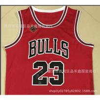 Chicago Bulls Basketball Jersey 23 Air Jordan Embroidered Team Uniform Red White Championship Edition Large black