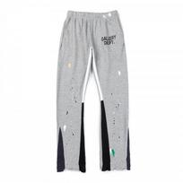 Unisex Hip Hop Wide Leg Flared Trousers Cotton Casual Pants With Letter Print Youth Streetwear Small gray