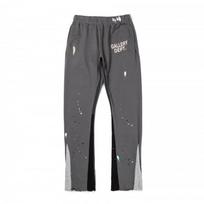Unisex Hip Hop Wide Leg Flared Trousers Cotton Casual Pants With Letter Print Youth Streetwear Small black