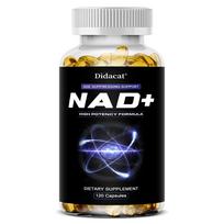 Didacat NAD+ Capsules, Nicotinamide Riboside 415mg, with Quercetin, Trans-Resveratrol, TMG, 120 Caps 120 Capsules black