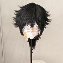 Anime Tomioka Giyuu Cosplay Wig 40cm Black Volume Wigs Heat Resistant Synthetic Hair For Men Halloween Costume Cosplay Anime Wig One Size black