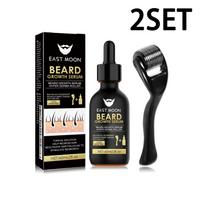 Barzdos augimo serumo rinkinys 0,2 mm Derma volelis Aktyvuokite folikulus Pilnesnė, storesnė barzda 2 SET