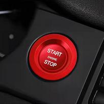 Car Keyless Engine Start Button Cover Trim Sticker Case  For Range Rover Evoque Sport For Jaguar XF XJ XE F-Pace F-Type raudona
