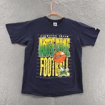 VINTAGE Notre Dame Fighting Irish Shirt Men Extra Large Single Stitch Football M gray