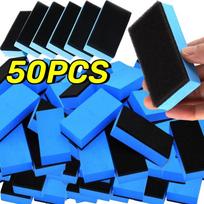 50PCS Car Ceramic Coating Sponge Applicator Glass Nano Wax Coat Sponges Blue Square Sponge and Cloth Car Cleaning Brush blue