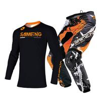 Vaikiški motokroso marškinėliai, kelnės, žali, juodi, 3, 4, 5, 6, 7, 8, 9, 10 metų, visureigių kostiumas, mėlynas, oranžinis, enduro, krosas, berniukas ir mergaitė. XXL-28 black