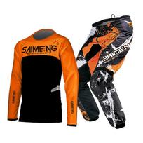 Vaikiški motokroso marškinėliai, kelnės, žali, juodi, 3, 4, 5, 6, 7, 8, 9, 10 metų, visureigių kostiumas, mėlynas, oranžinis, enduro, krosas, berniukas ir mergaitė. L-24