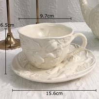 Angel Figures Relief Ceramic Cup&saucer Teapot Dining Table Coffee Mug Milk Mugs Afternoon Tea Teacup Fruit Juice Container 220-1000ml beige