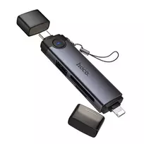 Hoco Card reader SD/TF 3.0 + USB 2.0 Type-C/Lightning HB56B grey