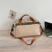Fashionable Travel Bag with Adjustable Strap, Multi-functional Carry-on Bag, Large Capacity Fitness Bag chaki
