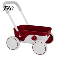 2-in-1 Baby Walker Toy Push with Wheels, Adjustable Height, Non-Slip Grips, EVA Quiet Big Toys Foldable Portable, Interactive for 6-12 Months, raudona