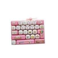 26 Key Mini Keyboard Pendant Creative Style Keyboard Keychain  Children Use rožinė