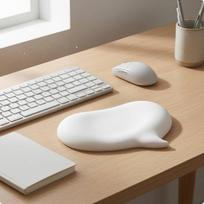Speech Bubble Wrist Pad SiliconeFilled Keyboard Rest Washable Palm Support for Desk White balta