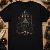 Hecate Triple Goddess T Shirt Dark Fantasy Gothic Pagan Black Witchy Xs 5xl Vintage Stretched Breathable Casual M black