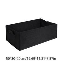 Stačiakampis audinio augalų auginimo maišas, pralaidus neaustinis vazonas su rankenomis, sulankstomas auginimo kibiras daržovėms ir gėlėms Black 50x30x20cm black