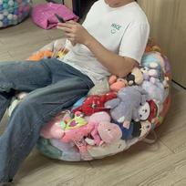 Clear Inflatable Bean Bag Sofa with Storage for Toys
