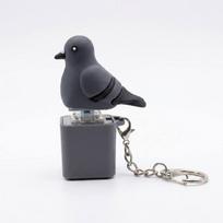 Antistresinis skambantis arklys, karvė, avis, asilas, balandis Raktų pakabukas LED šviečiantis Fidget mygtukas Mielas gyvūnas Įkraunamas raktų pakabukas 9 black