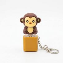 Antistresinis skambantis arklys, karvė, avis, asilas, balandis Raktų pakabukas LED šviečiantis Fidget mygtukas Mielas gyvūnas Įkraunamas raktų pakabukas 8 beige