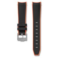 Advanced Silicone Strap For Omega X Swatch Joint MoonSwatch 20mm Quick Release Curved End Watch Band For Rolex Seamaster 300 20mm black