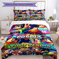 Roblox Personalized Name Bed CoverBed Design for Study room Soft Bedding Bedroom Decor Birthday/Christmas Gift Idea 140cmx210cm