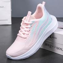 Lace-up women's lightweight non-slip shock-absorbing breathable women's running shoes women's shoes mesh spring soft-soled casual shoes 39 rožinė