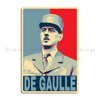 Charles De Gaulle Metal Sign Plaques Club Vintage Cinema Create Tin Sign Poster 20x30cm red