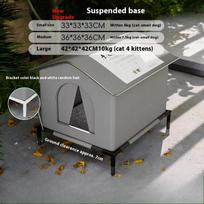 Stray Cat's House Waterproof Outdoor Feral Cats Houses FoldableTent Portable Travel Cold Resistant Pets House Winter Warm Outsid S black