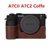 Pusinis fotoaparato dėklas, skirtas „Sony A6700 A6400 A6300 A6100 A6000 ZVE10 ZVE10II ZVE10M2 A7R5 A7CII A7C2“ fotoaparatui, PU oda, atidaromas apačioje