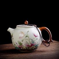 230ml Palace Luxury Ceramic Teapots Hand Painted Flowers and Birds Tea Pot Travel Portable Filter Kettle Home Tea Set 1pcs pot white
