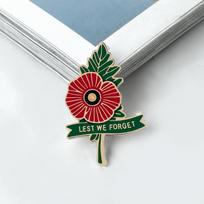 Gėlė Raudonasis aguonas Emalinis segtukas Raidė LEST WE FORGET Vintažiniai sagės moterims vyrams Atlapo Kuprinės Ženklelis Memorialinės dienos Dovanos Papuošalai gray