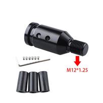 Non-Threaded Shifters Compatible Gear Knob Adapter Universal Aluminum for Cars black