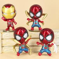 4 Q version head-shaking hero Spider-Man Iron Man doll hand model desktop ornaments decoration alliance doll 4pcs