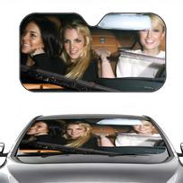 Lindsay Lohan Paris Hilton Britney Spears Sun Visor Retractable Car Sun Visor Car Windshield Sun Shade UV Protector Window Cover 130x70cm gray
