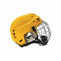 Ice Hockey Helmet Vented Design Roller Comfort Padding for Kids, Xl geltona
