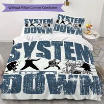 system of a down Pattern Bedding,Quilt Set Quilt Cover Pillowcase Home Birthday Gift(1 * duvet cover + 2 * pillowcase, without core)_lx 135x200cm white