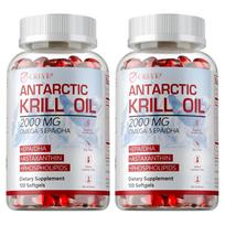 Grevip Antarctic Krill Oil 2000mg 120 Softgels - Omega-3 EPA & DHA, Astaxanthin, Phospholipids, Daily Wellness 120*2