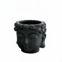 Buddha Head Planter Sturdy Construction Tranquil Face Flower Pot Calming Meditation Style pilka spalva