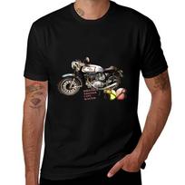 Dresdaa Triton Cafe Racer Tshirt Basic Plain Tee For Spring And Summer 4XL black