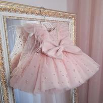 Pink Toddler Girl Long Sleeve Princess Dress For Birthday Party 130cm rožinė