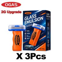 OGAS Gen 2 Upgraded Version Car Glass Oil Film Remover Paste with Felt Brush Deep Cleaning Agent Remove Dirt Bird Droppings Hoses Windshield Washer 1 3PCS