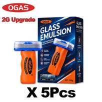 OGAS Gen 2 Upgraded Version Car Glass Oil Film Remover Paste with Felt Brush Deep Cleaning Agent Remove Dirt Bird Droppings Hoses Windshield Washer 1 5PCS