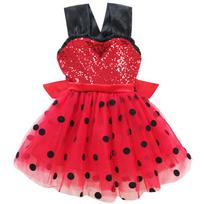 Miraculous Tales Of Ladybug Cat Noir Childrens Sleeveless Dress With Cartoon Pattern For Toddler Girls Dress,130cm red
