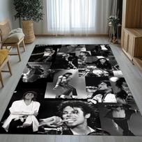 Michael Jackson King of Pop Thriller Moonwalk Non-Slip Large Area Rug for Living Room,Bedroom Carpet Mat for Sofa,Home Decor 40cmx60cm gray