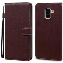 A8 Plus dėklas Samsung Galaxy A8 2018 dėklui A530F SM-A530F Piniginė Flip odinis dėklas Samsung A8 Plus 2018 A8+ A730F dangteliui A8 2018 A530F kava