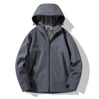 Couple Graphene Soft Shell Single-layer Shock Clothes Jacket Spring and Autumn Men and Women Outdoor Windproof Travel Mountaineering Suit 3XL black