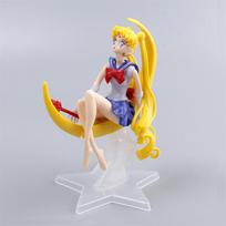 15CM Sailor Moon PVC Anime Figūrėlės Žaislai Animacinis Tsukino Usagi Manga Figūrėlė Torto Dekoracijos Aksesuarai Modelinės Lėlės Dovanos Vaikams juoda